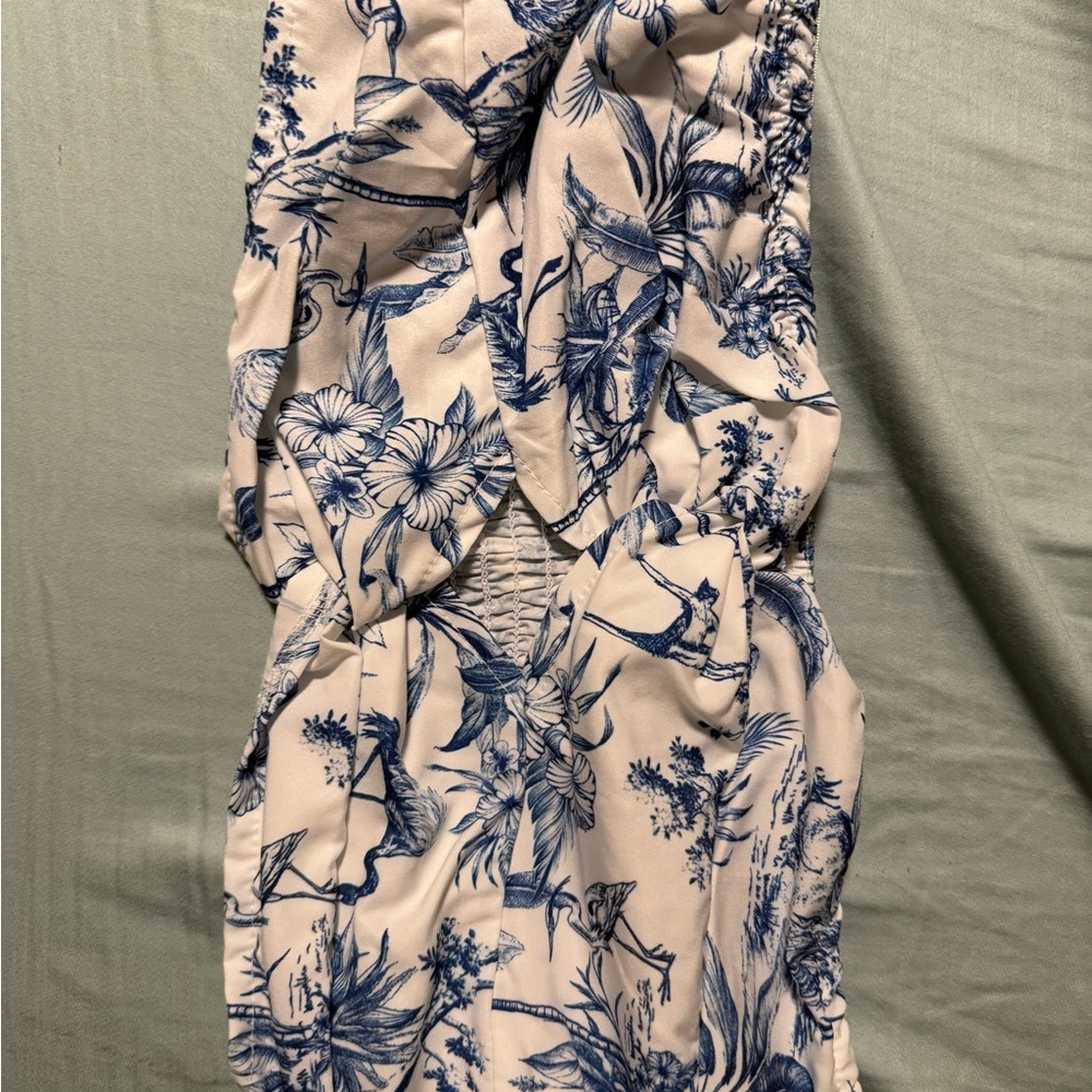 SHEIN Blue and White Floral Dress